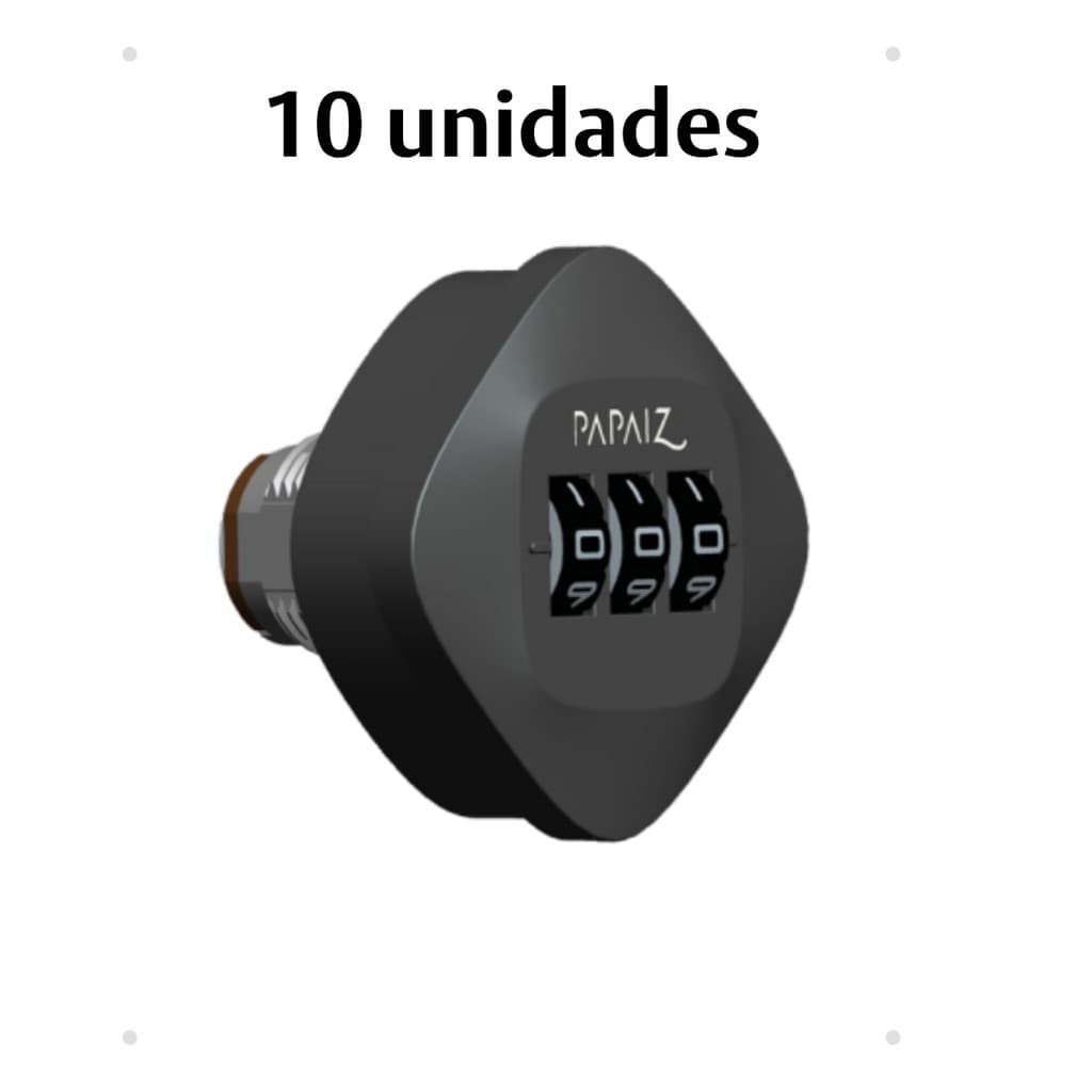 Kit 10 Cilindro Papaiz 5100 Segredo Numérico Para Gaveta Armário Sem Chave