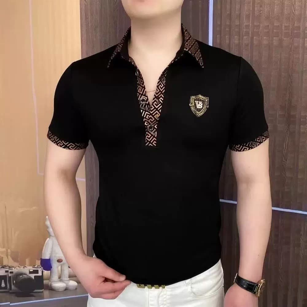 Camisa Polo verão manga curta camiseta masculina lapela Paul camisa Slim-Fit juventude meia manga t @