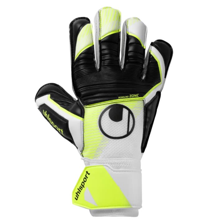 Luva De Goleiro Uhlsport Soft Advanced - Preto/Branco/Limão