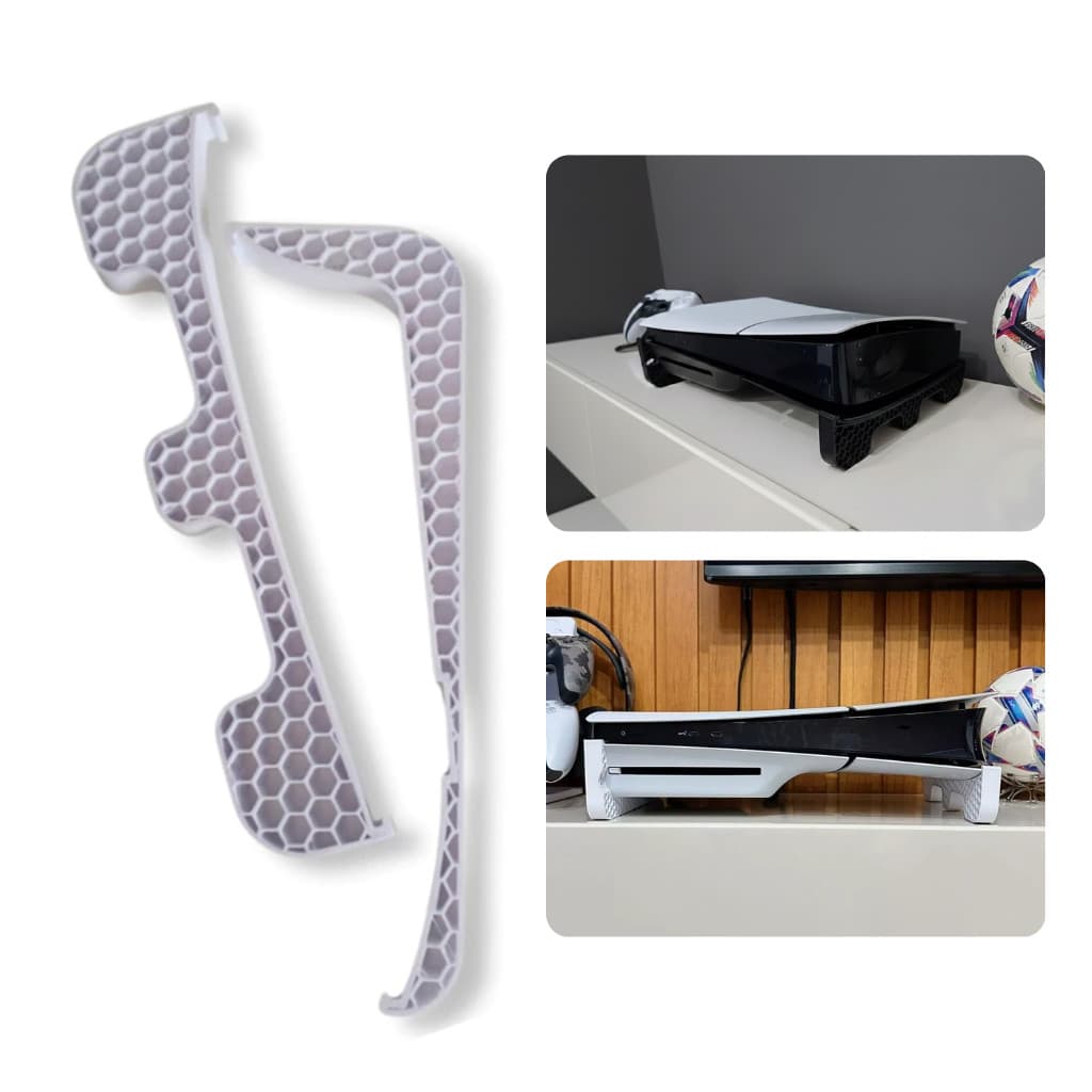 Suporte PS5 Slim Horizontal Base Playstation 5 Com Disco Estável Anti Queda Ventilador