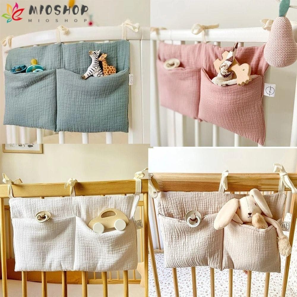 Saco De Armazenamento MIOSHOP , Cabide Para Berço De Fraldas Com 2 Bolsos , Organização Conveniente De Cabeceira