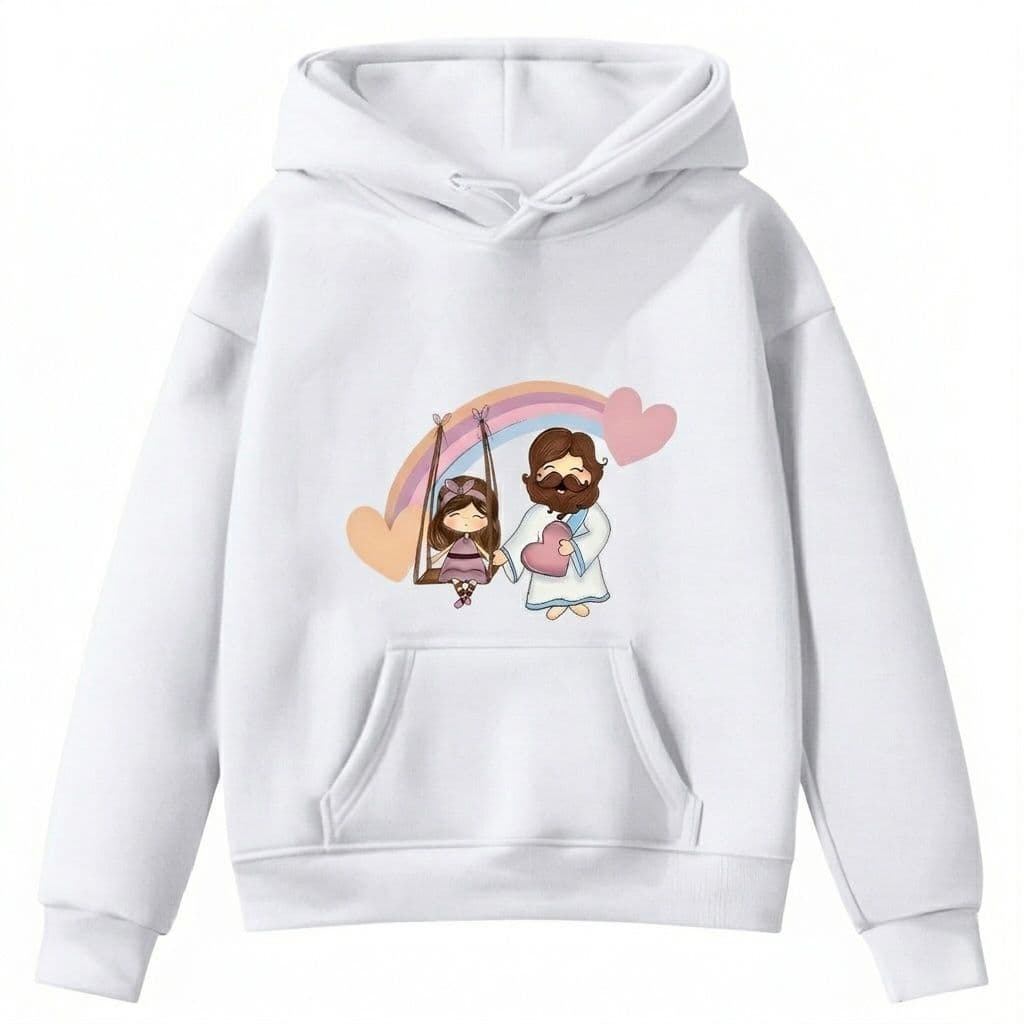 Moletom Kids Infantil Jesus e Criança Amor Fé Menino Menina Religião
