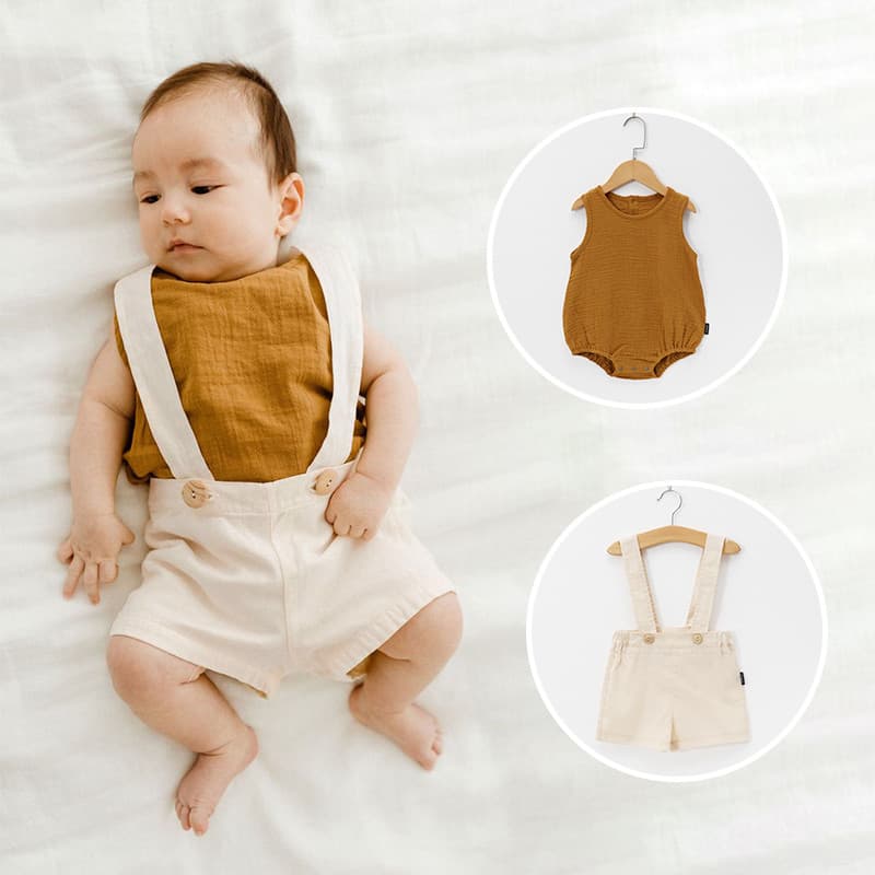Ins estilo influenciador macacão de bebê Shorts puro algodão estilo fino verão bebê algodão linho calças moda cor sólida