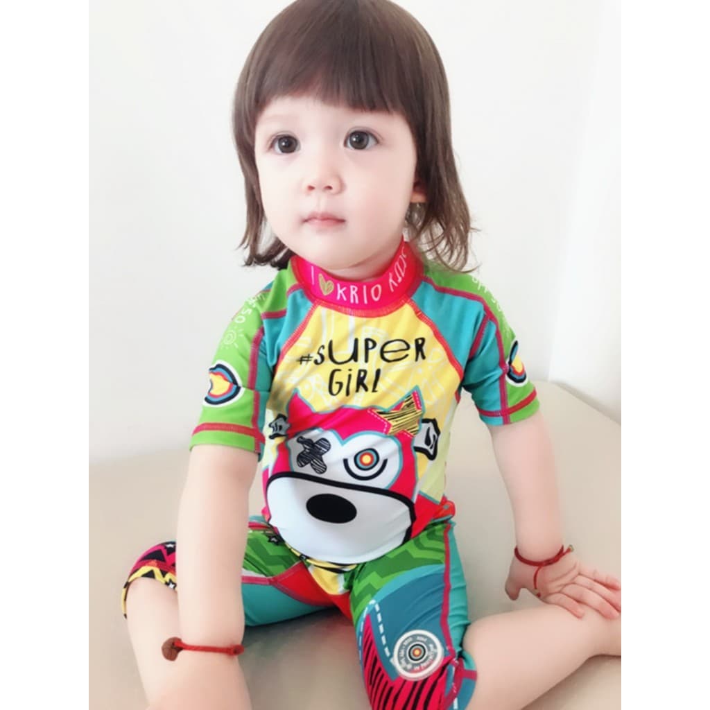 Coreia coreia INS maiô infantil menina bebê protetor solar de uma peça quente princesa maiô terno surf