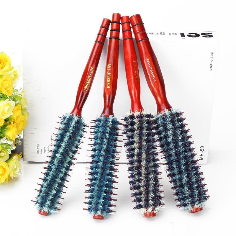 Pente de ondulação de cerdas profissional para salão de cabeleireiro, pente de ondulação de cabelo cilíndrico, pente de
