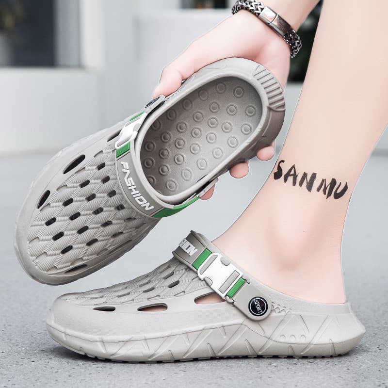 Seda passo 2026 verão buraco sapatos masculinos sandálias de uso exterior chinelos na moda versão coreana férias à beira