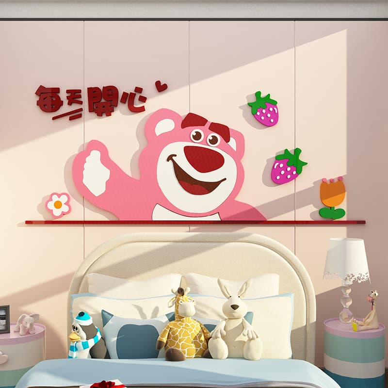 Decoração de parede do quarto das crianças pintura menina quarto dos desenhos animados adesivo princesa quarto cabeceira