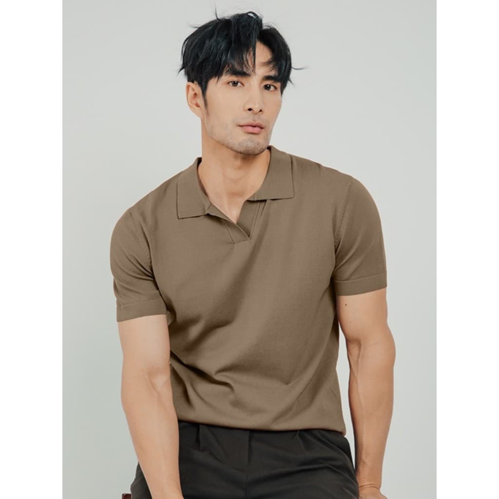 Verão Street Wear camisa polo masculina de manga curta negócios Casual lapela camiseta versão coreana na moda lapela mal
