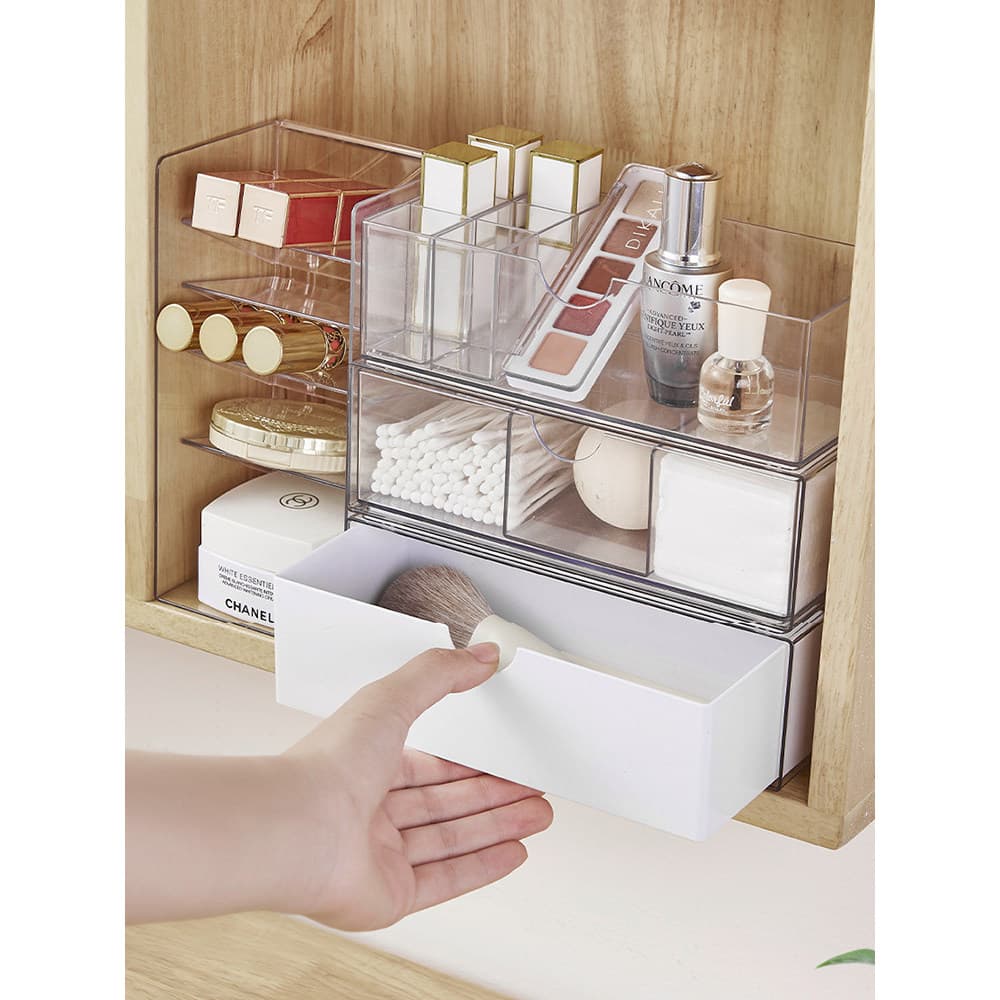 Espelho armário caixa de armazenamento desktop cosméticos batom Rack armazenamento banheiro desktop cômoda organizador c