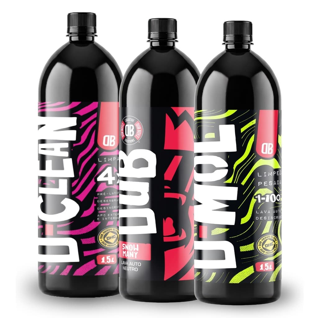 Kit Lavagem Completa Dub Boyz 3 Produtos Snow Many D-CLEAN 4x1 D-MOL Desincrustante Neutro 1,5L