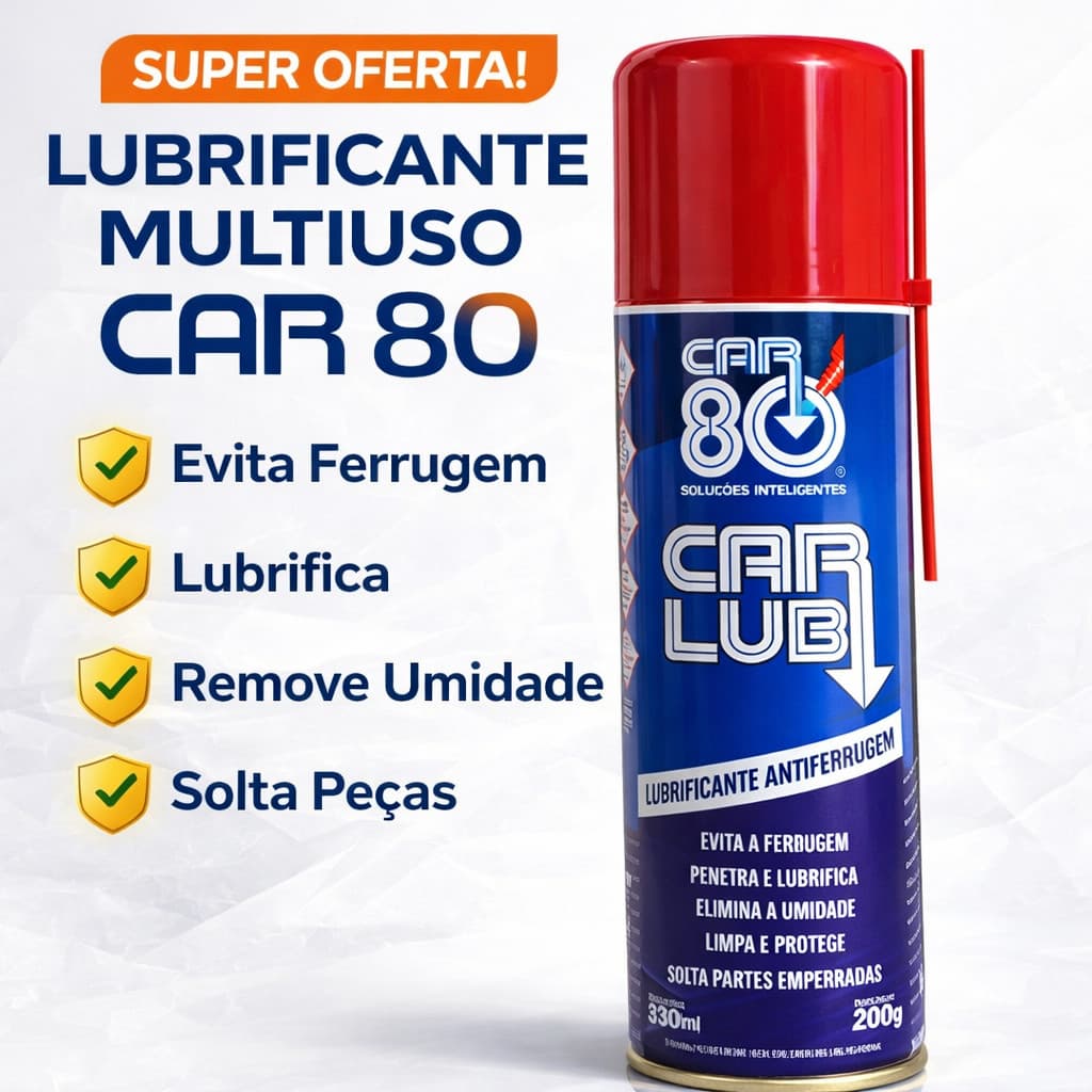 Spray Lubrificante Antiferrugem Car 80 300ml Multiuso Desengripante Original