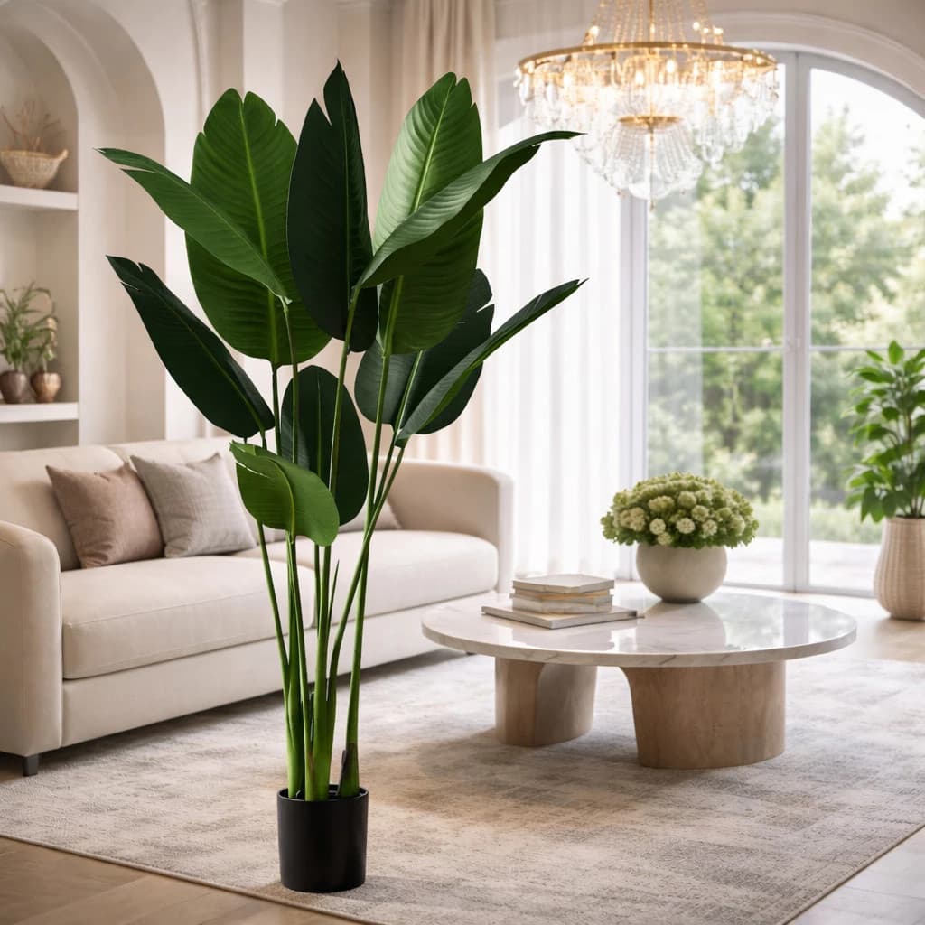 Planta Bananeira C/ 10 Folhas Artificial Grande Qualidade Premium Moderna