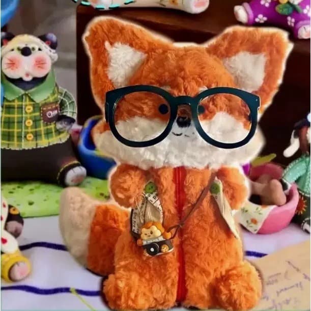 Estojo De Lápis De Grande Capacidade Cute Fox Pelúcia Caixa De Armazenamento De Papelaria Bolsa De Cosméticos Prêmio De