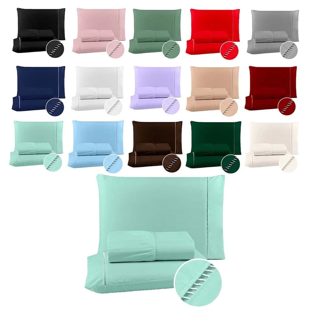 Jogo de Lençol MICROPERCAL PREMIUM Cama Queen Box 2 E 3 Peças Liso - Solteiro / Casal / Queen / King