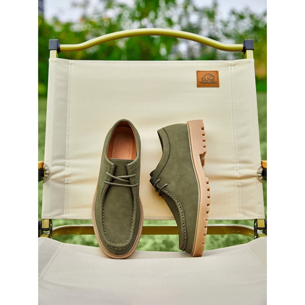 Retro Casual canguru sapatos masculinos de sola grossa macacão japonês sapatos de couro masculino na moda couro genuíno