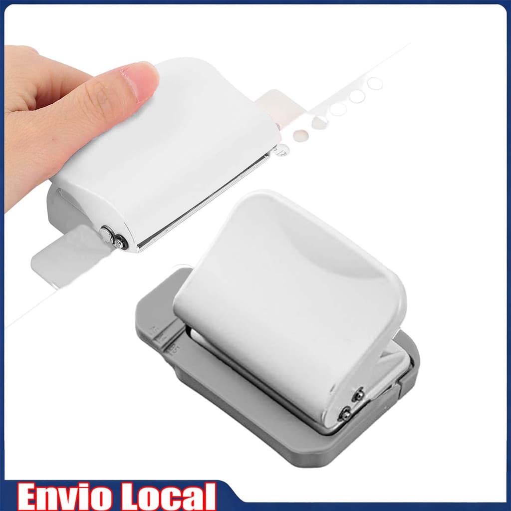 Furador de folhas soltas branco com 6 furos, Furador De Cortador de papel, Furador de círculo de metal portátil
