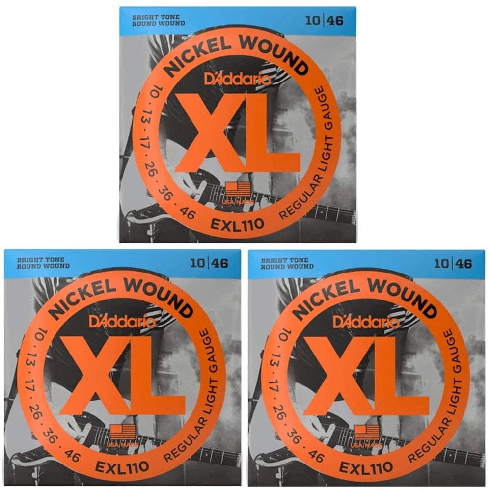 3 Pcs Cordas Para Guitarra Elétrica 10-46 D'Addario EXL110