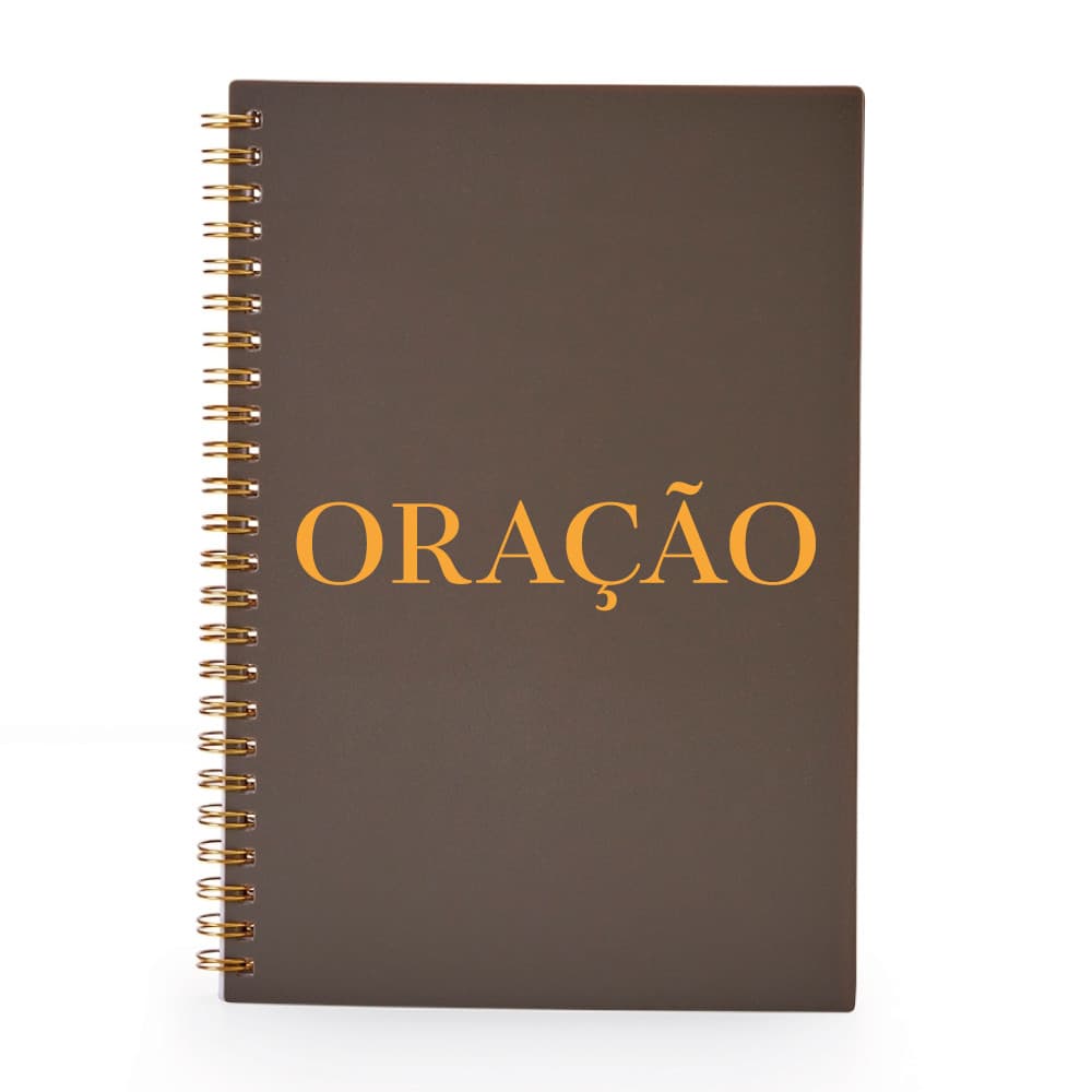 Caderno de Oração Devocional A5 Pautado Com Frase Cristã Evangélica