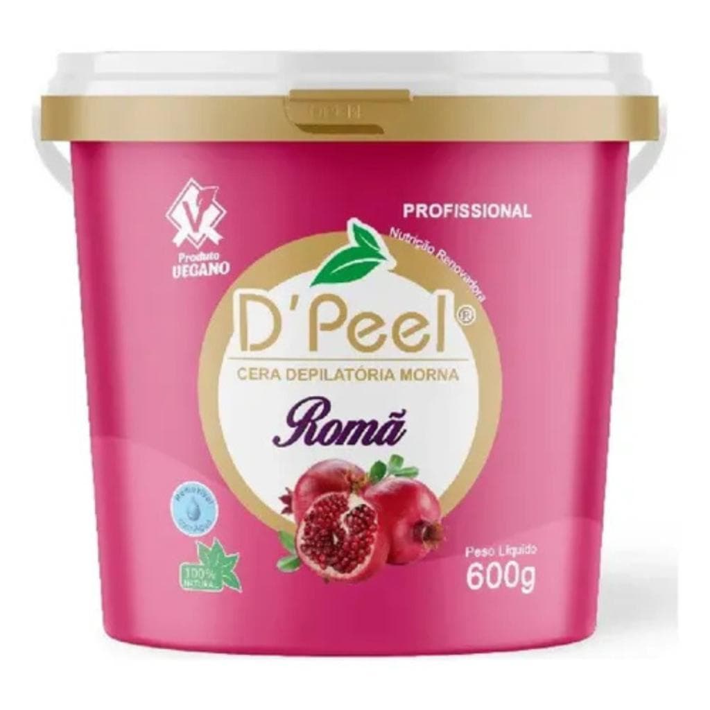 D´Peel - Cera Depilatória Profissional Morna 600g - Romã  - Reds