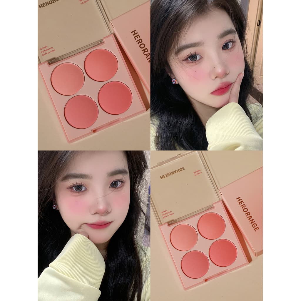Adequado para outono inverno blush cor quatro cores blush alto brilho sombra tudo-em-um paleta feminina expansão cor 20