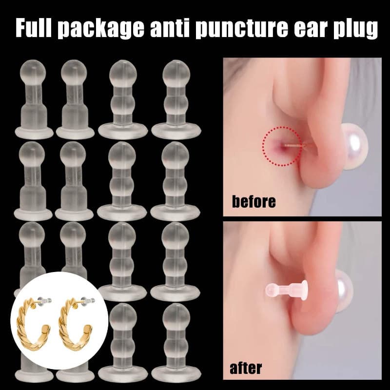 20-50 Peças Cabeça Redonda TPE Costas De Borracha Macia , Rolhas De Brinco De Ajuste Universal Anti-Piercing Para Dormir