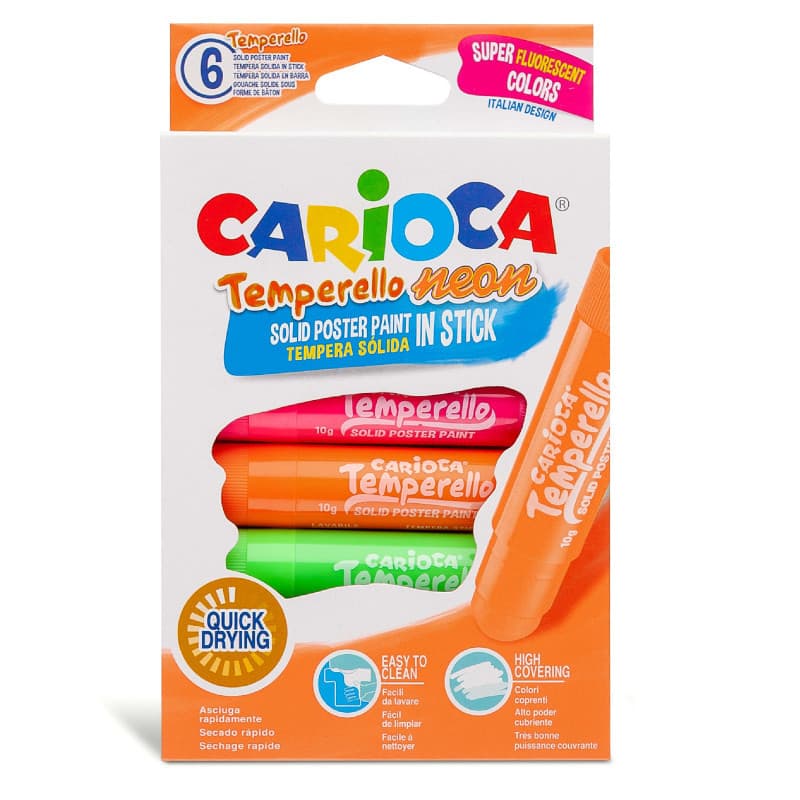 Tinta Guache Neon 06 Cores Temperello Carioca