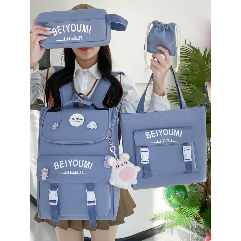 Mochila para estudantes do ensino médio Conjunto de quatro peças Mochila feminina de terceira a quinta série Alunos do e