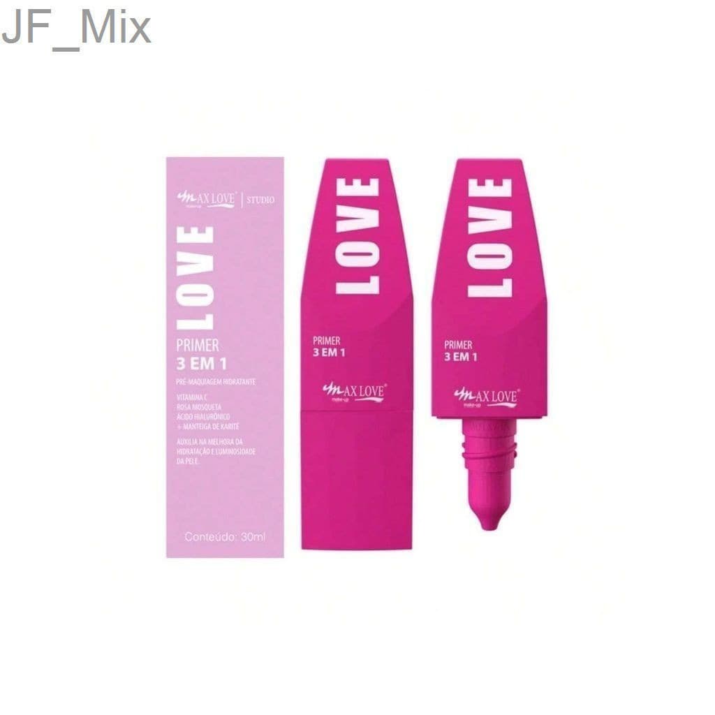 Primer Facial Hidratante Pré Maquiagem 3 em 1 Max Love com Rosa MosquetaX3LJ