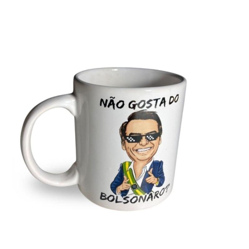 Caneca Bolsonaro Porcelana 325ml Presente Engraçado