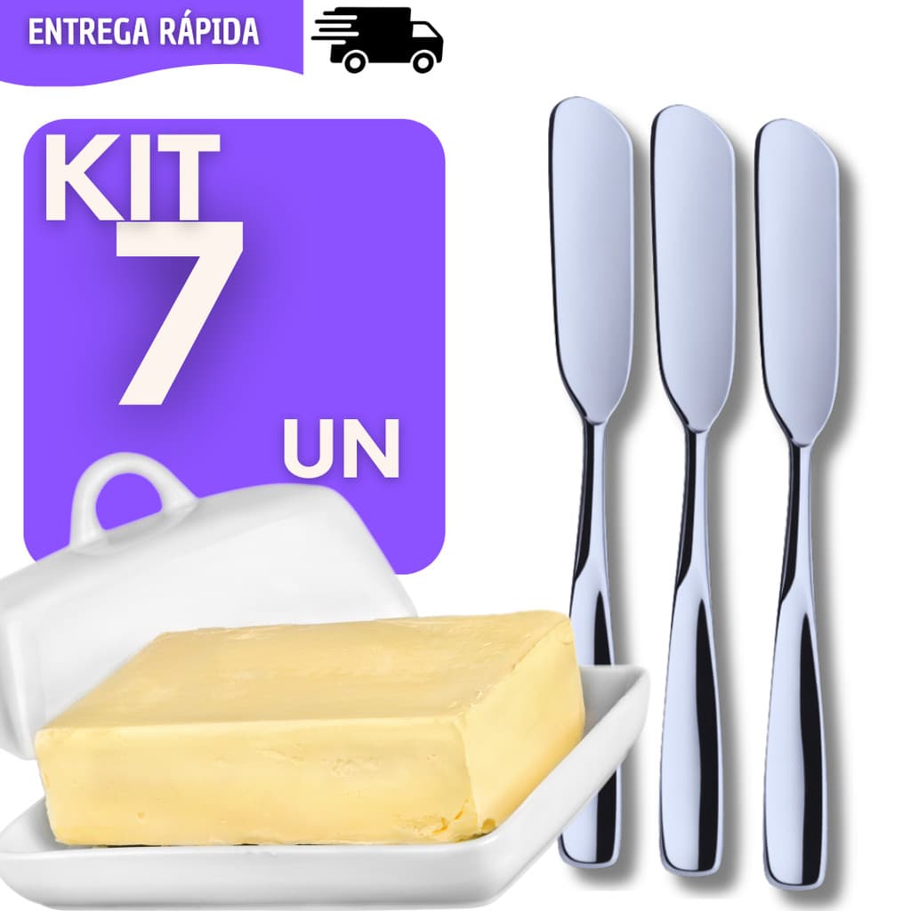 Conjunto 7 Espatulas Multiuso Espalhador De Manteiga Aço Inox Utensílio De Cozinha