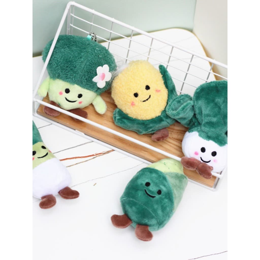 Criativo vegetal repolho brócolis boneca pingente de pelúcia milho cebola pequena garra máquina brinquedo de pelúcia pin