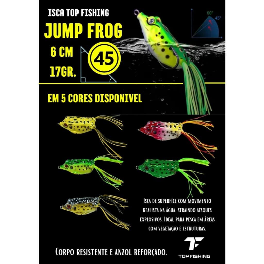 Isca Artificial Top Fishing Sapo Frog 6cm 17g Anzol Duplo para Pesca Traíra Dourado Tucunaré