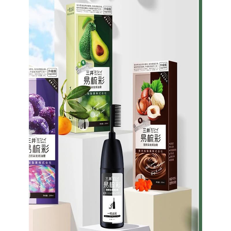 Tik Tok Kuaishou mesmo estilo Mitsui um pente cor hortelã bege fácil pente cor planta pura 2025 cor Popular capa cabelo
