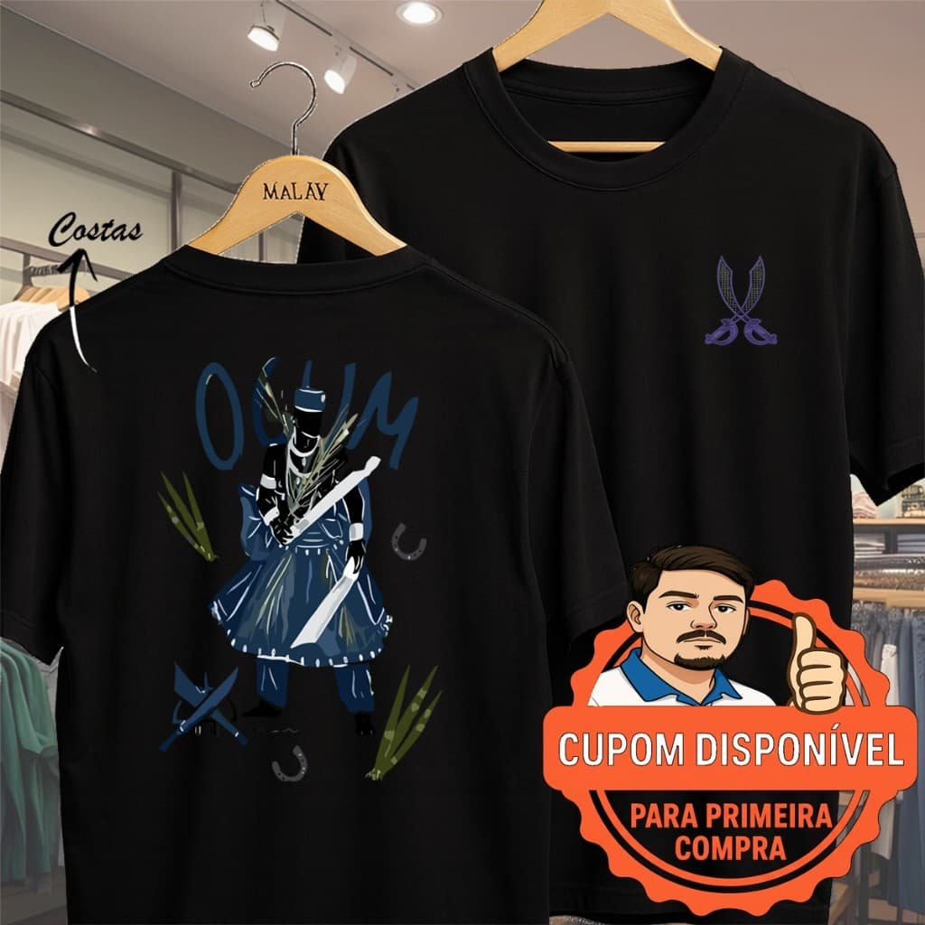 camisa camiseta ogum 100% algodão blusa umbanda orixá