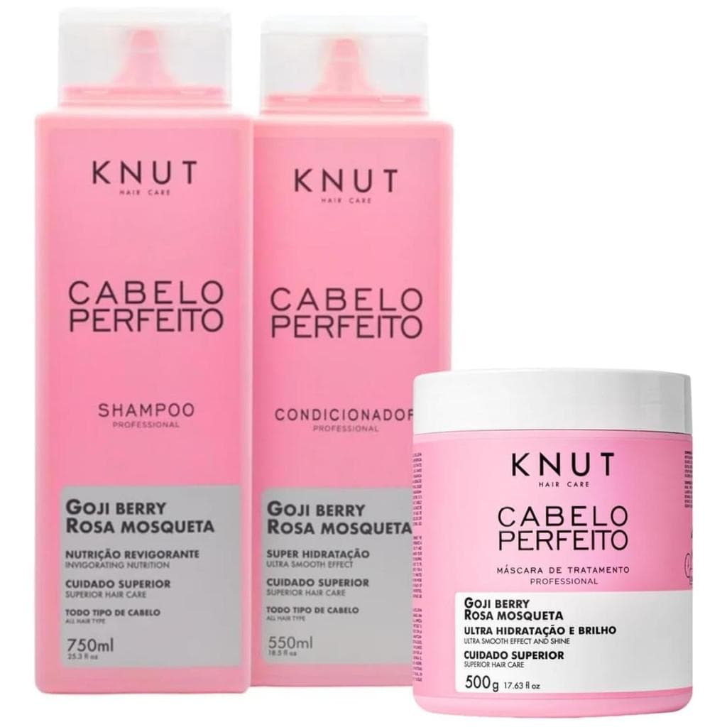 Knut Cabelo Perfeito Goji Berry Shampoo Cond e Máscara 500g