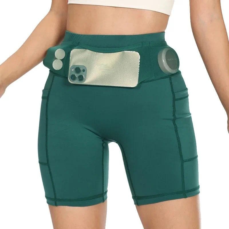 (40-80KG) Shorts Femininos De Compressão De Secagem Rápida Com Vários Bolsos , Maratona , Corrida , Exercício , Ioga , C