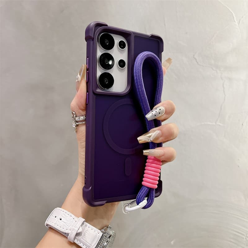 Com Cordão Super À Prova De Choque N52 Magnético TPU Capa De Telefone Para Samsung Galaxy S25 S24 S23 Ultra S24 S25 Plus