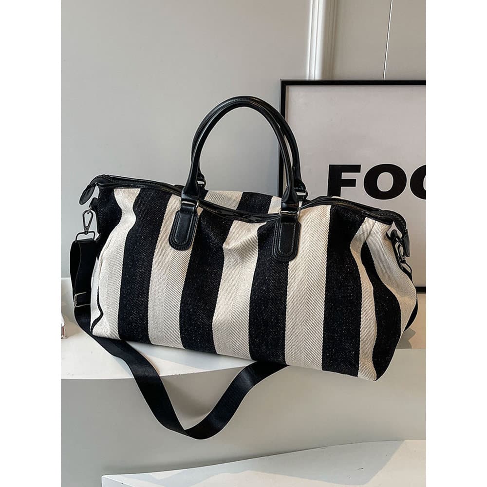 Zebra padrão lona portátil saco de viagem novo estilo saco de ginásio grande capacidade saco de armazenamento de bagagem