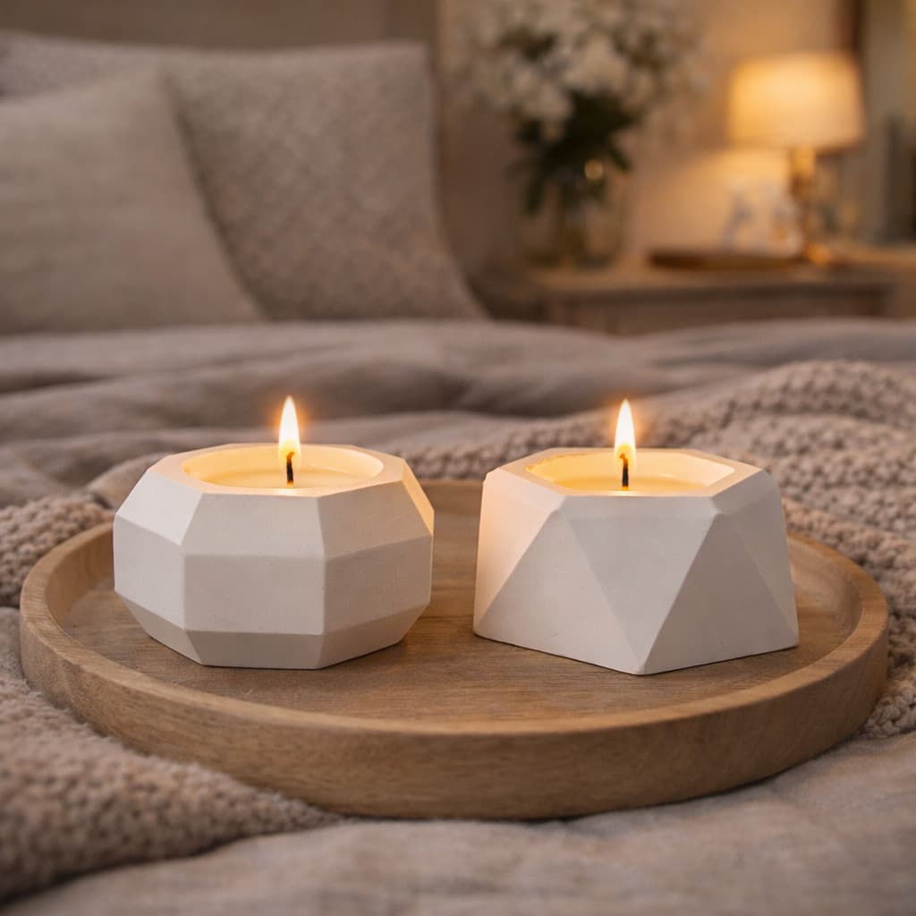 2 Velas Aromáticas Artesanal Premium Perfumadas para Presente, Lembrancinha + Vaso 2 em 1