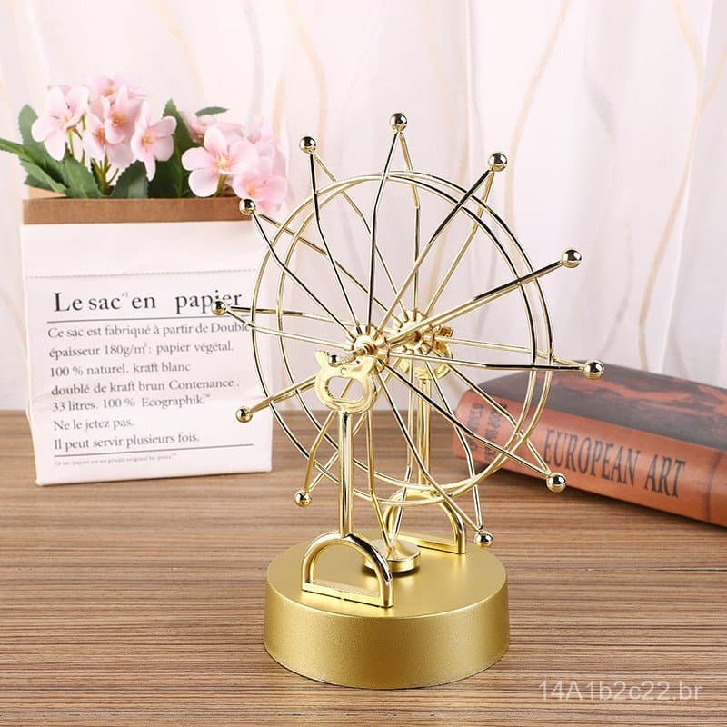 Roda Gigante de Metal Criativa, Máquina de Movimento Perpétuo, Artesanato, Decoração de Mesa para Casa, Presente para Es