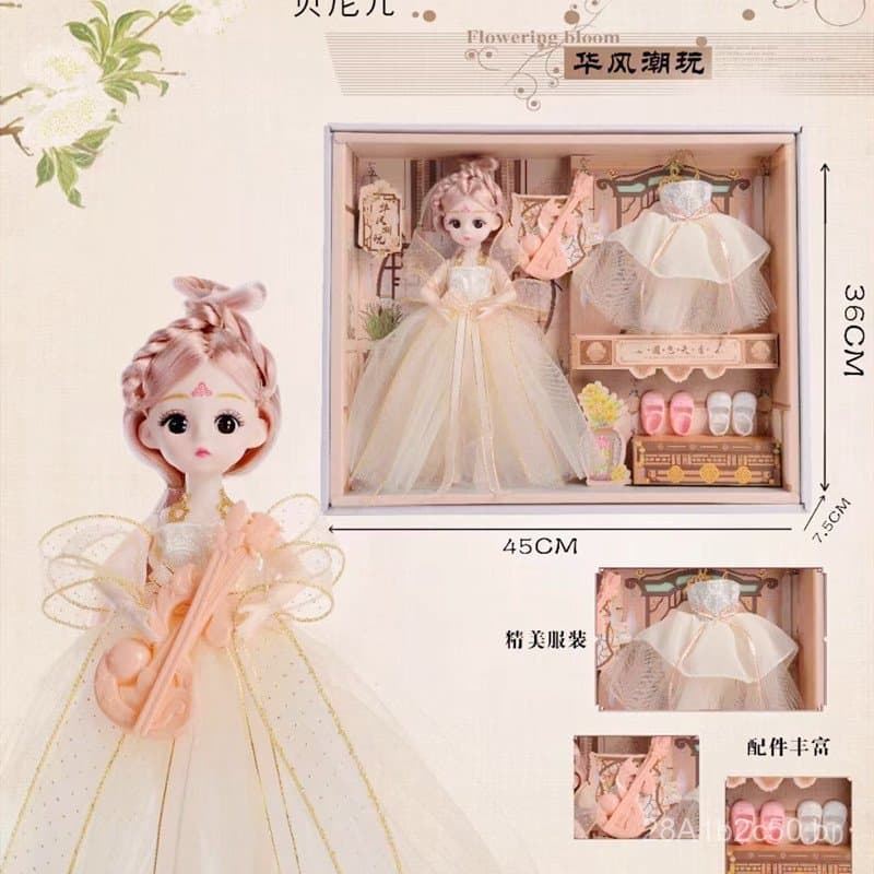 Nova Boneca Fada da Neve em Caixa de Presente, Boneca Estilosa de Estilo Chinês, Brinquedo de Role-Play para Meninas de