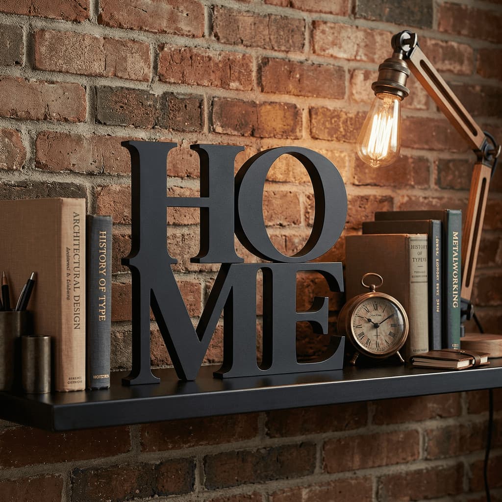 Home Decoração de Sala e Móveis Adorno Decorativo palavra pra bancada