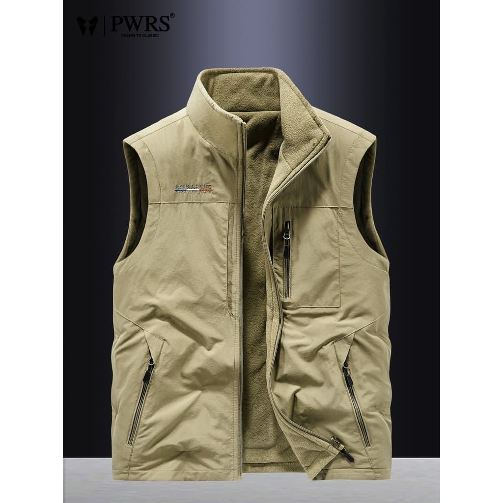 Colete masculino primavera outono esportes ao ar livre manhã noite colete Polar velo Casual colete de meia-idade idosos