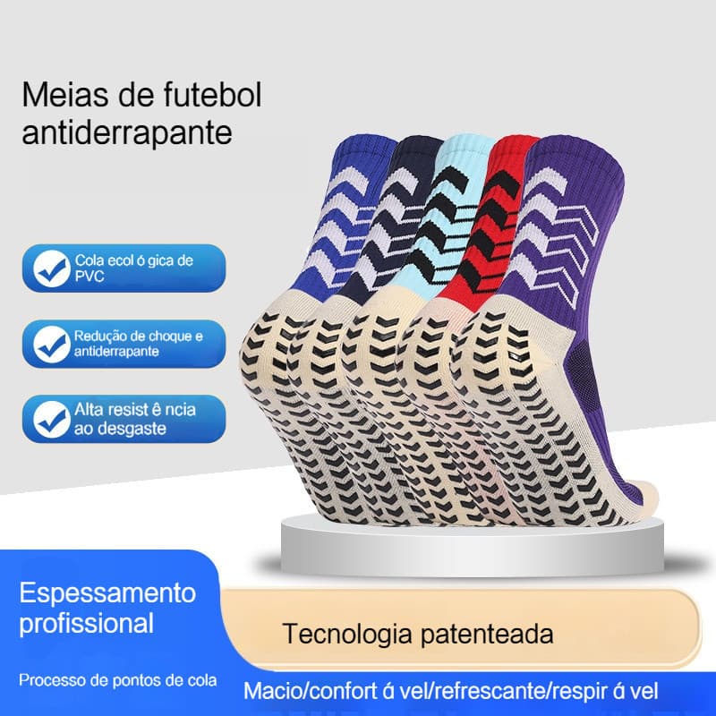 kit 12 pares Meia de compressão masculina cano alto antiderrapante Futebol Algodão Alta qualidade