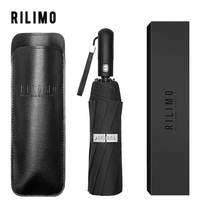 Guarda-chuva totalmente automático masculino dobrável carro grande duplo feminino chuva ou chuva publicidade tempestade