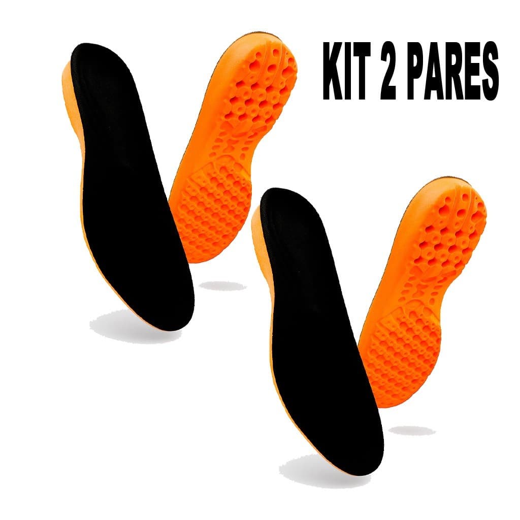 KIT 2 PARES DE PALMILHA ORTOPÉDICA DE PU, GEL SILICONE ANTI-IMPACTO CONFORTÁVEL