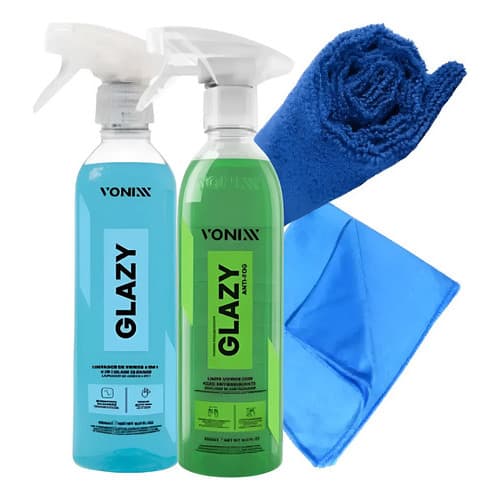 Kit Vonixx Glazy Anti Fog Antiembaçante 500ml Pano Vidro Cs