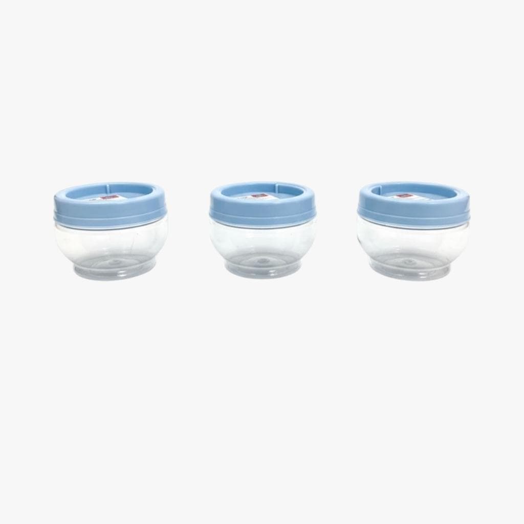 Porta Condimentos 155ml Gire Trave Kit 3 Peças Azul Claro Organização Cozinha Temperos Práticos