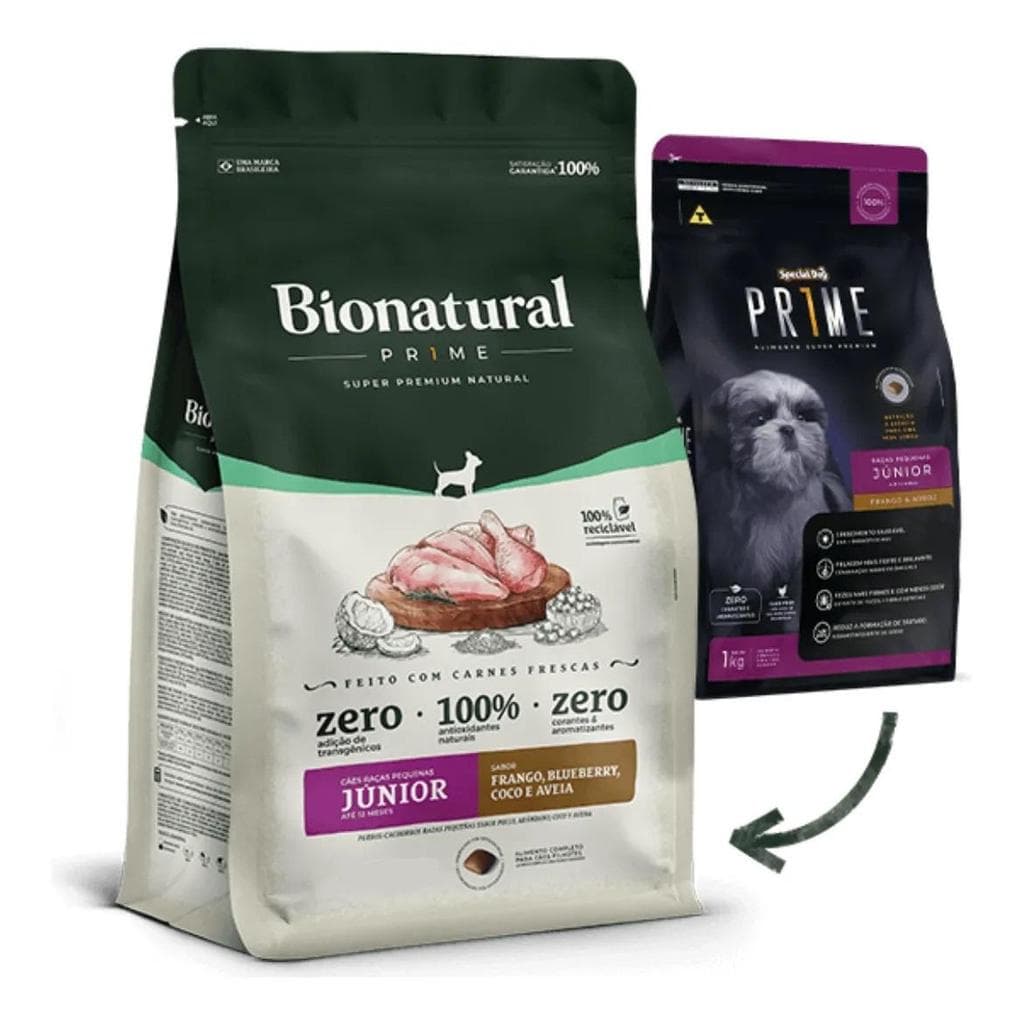 Ração Bionatural Prime Filhotes Raças Pequenas 15kg Frango