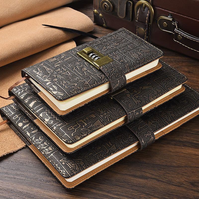 Livro De Senhas Com Fechadura , Diário De Combinada De Couro Secreto , Bloco De Notas Do Senha Para Home Office